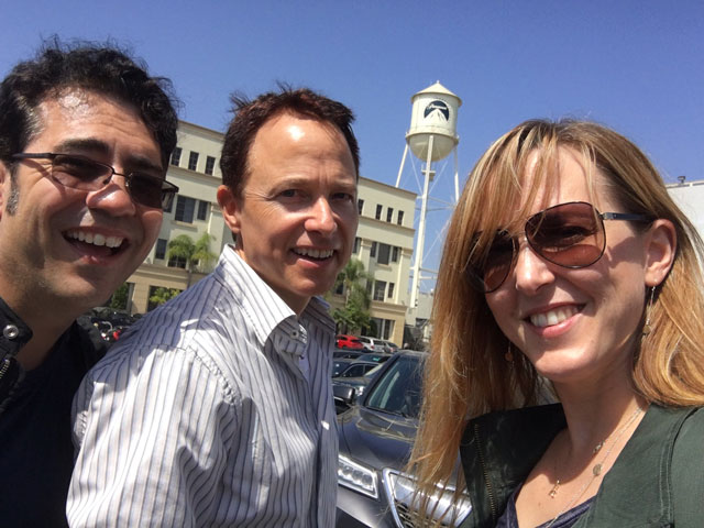 Roger Nygard takes a minute with Joke and Biagio on the Paramount lot. He's currently editing the final season of VEEP.